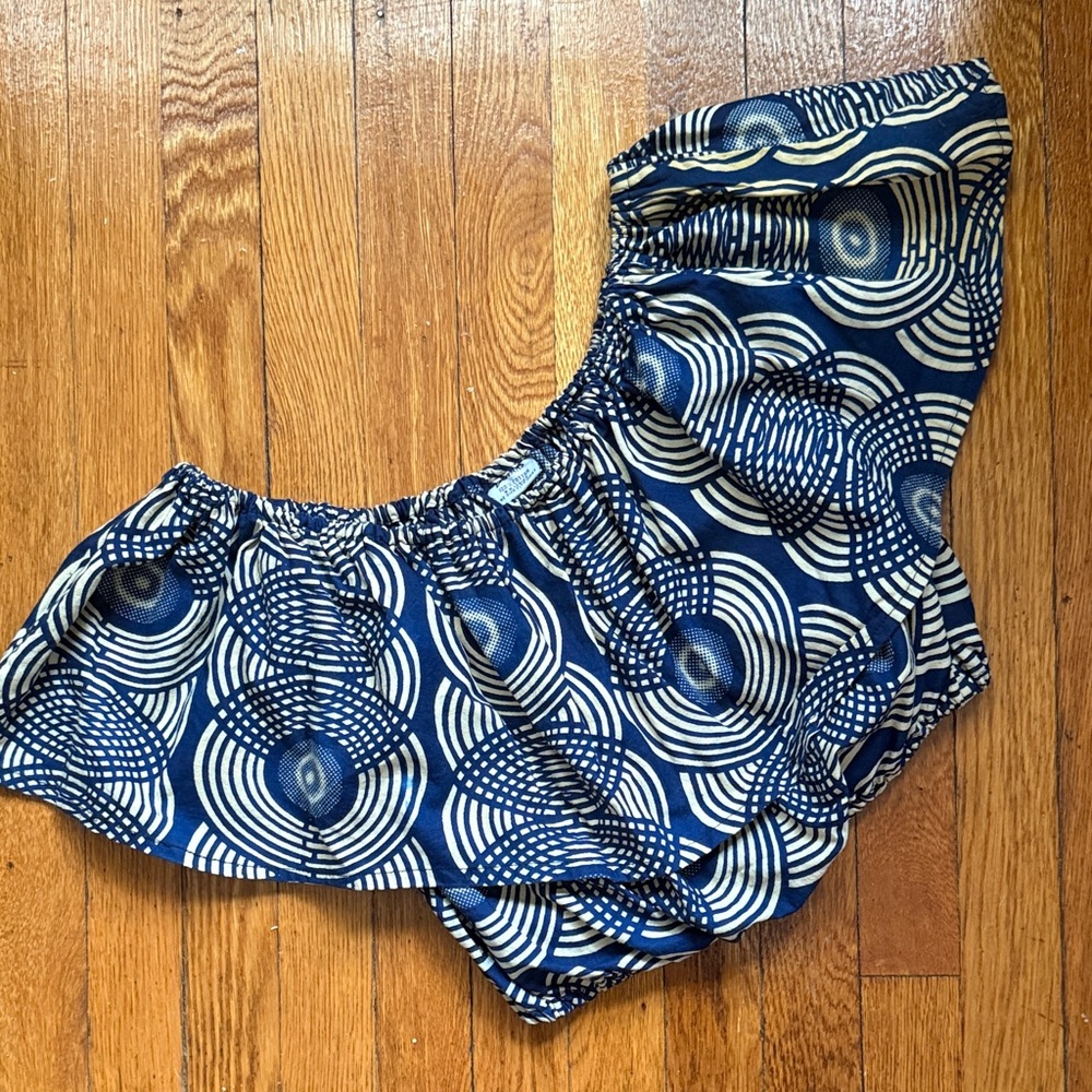 African Ankara off the shoulder ruffle Bolero crop one size cotton vinyl record